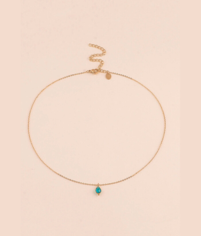 Riviera - Maison Mya, parure collier et créoles pendantes - acier doré