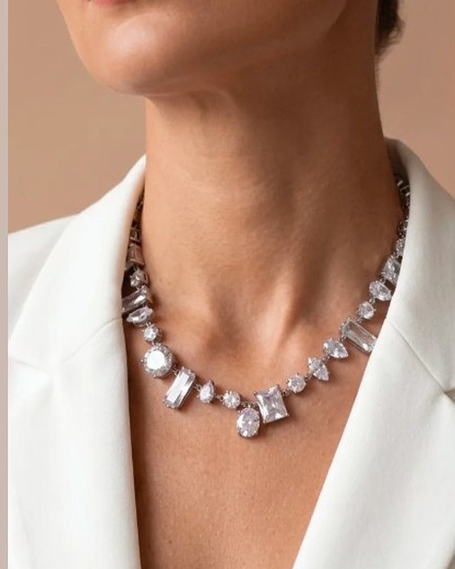 Rivière — Mirajewelle, collier rivière — cristal et acier inoxydable