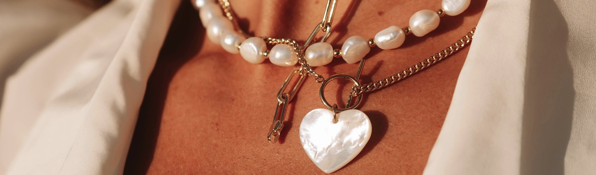 Colliers perles et cœur nacre — Mirajewelle