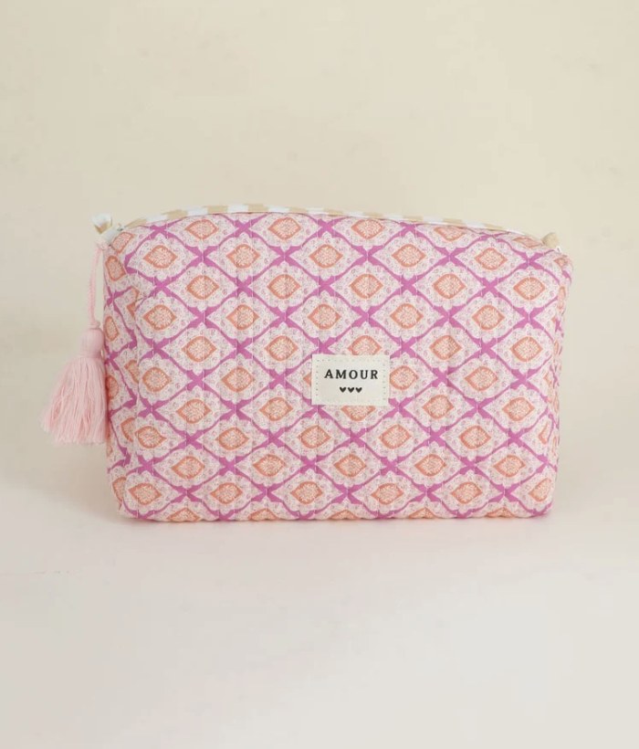 Pochette Amour Rose — Mirajewelle, trousse matelassée