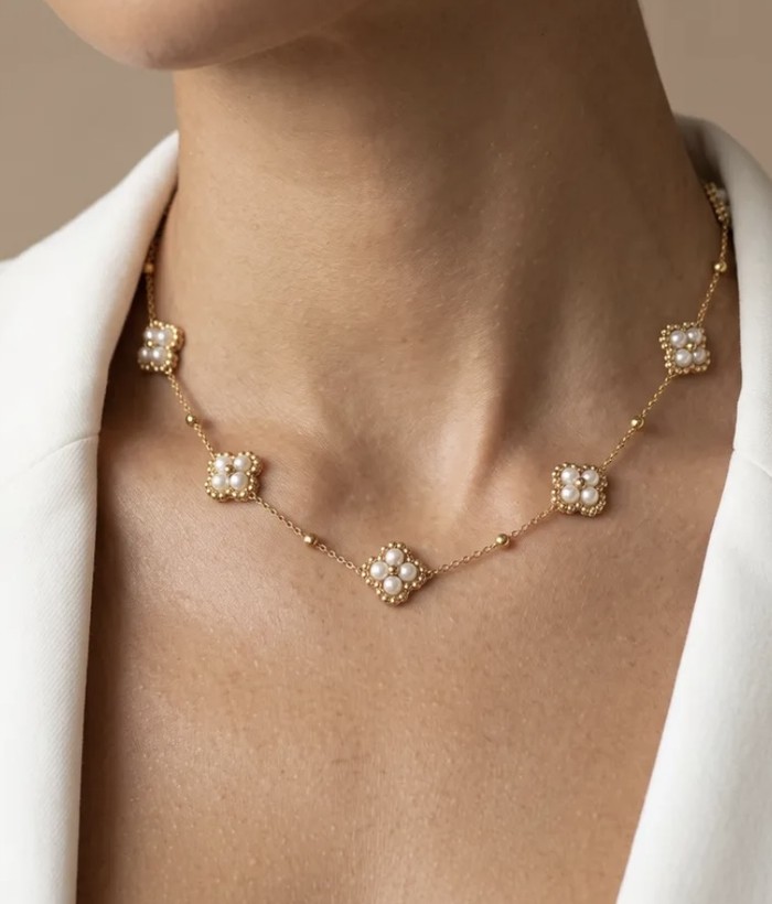 Mariage & Cérémonie — collier Rivière porté
